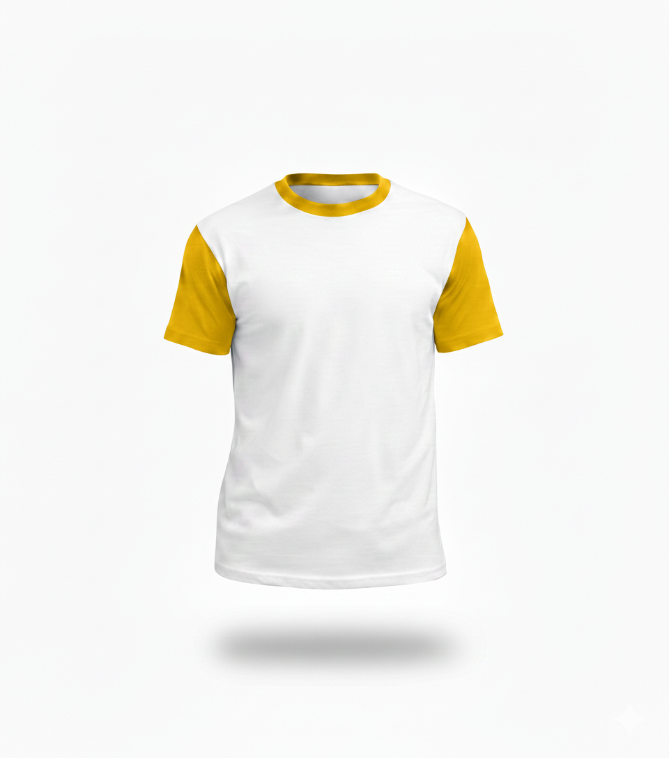 Camisa Blanca Manga Amarilla