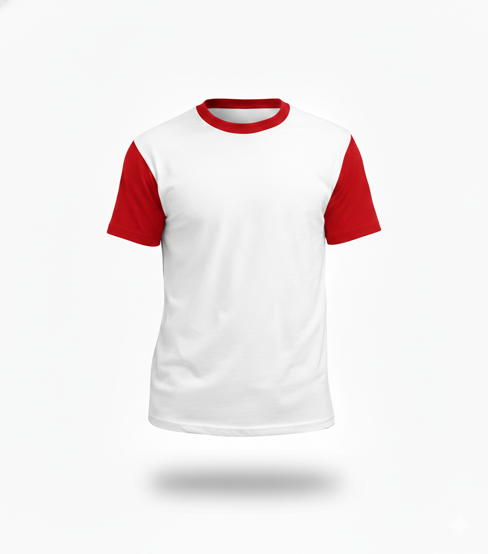 Camisa Blanca Manga Roja